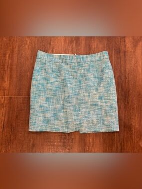 Banana Republic Turquoise, Tweed Women’s Pencil Skirt 100% Cotton Size 12